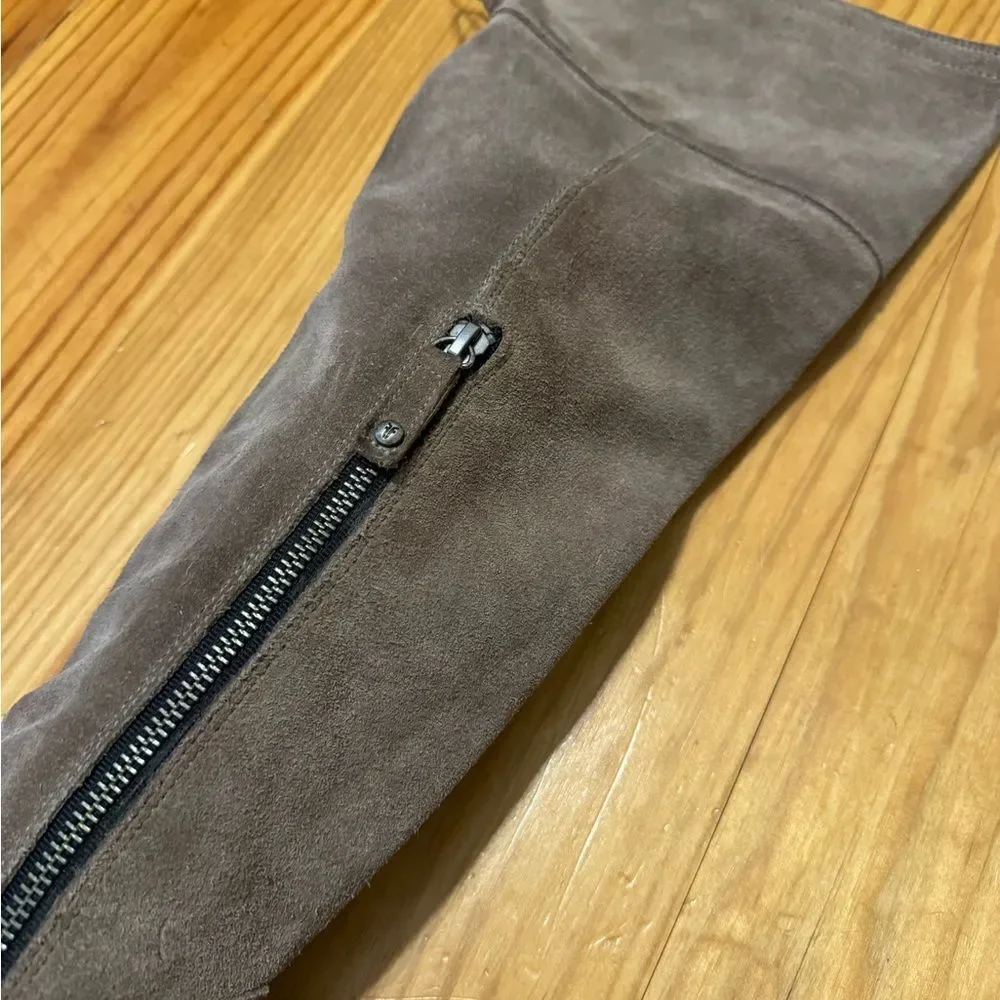 Frye Sacha Over The Knee Tall Ash Tan Suede Leather Side Zip Women’s Size 6.5 B